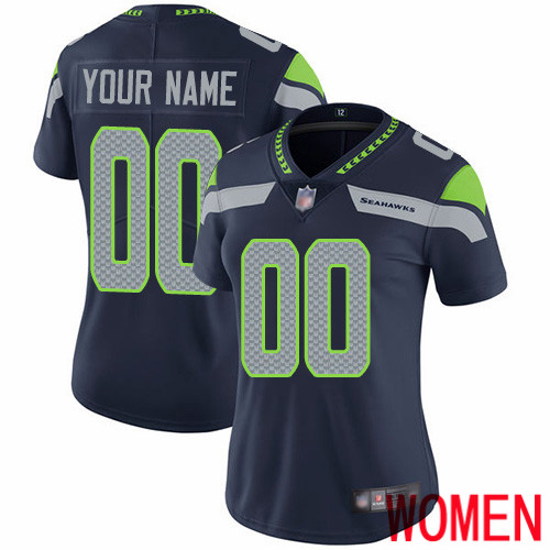 Limited Navy Blue Women Home Jersey NFL Customized Football Seattle Seahawks Vapor Untouchable->customized nfl jersey->Custom Jersey